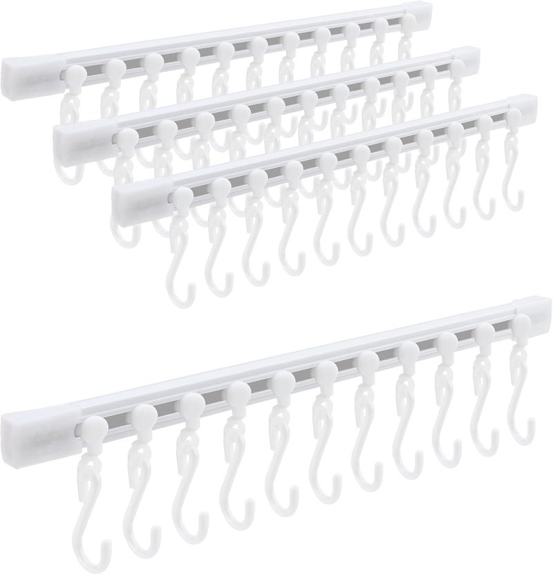 FUYAHA Kitchen Utensil Hanging Rack - Hooks for Kitchen Utensils, No Drilling Wall Mounted Utensils Holder, Kitchen Rail Rack with 10 Hooks Hanger for Bedroom Bathroom (Pack of 4) - Image 1